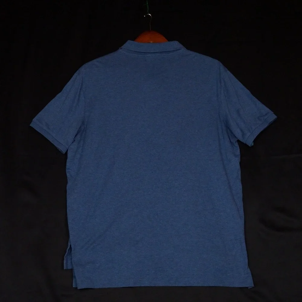 Polo Ralph Lauren Polo Shirt Mens L Blue Heather Pima Cotton Short Sleeve